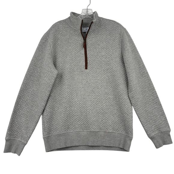Southern Tide Men's Quarter Zip Pullover Sweatshirt Size S Gray Diamond Quilted - Picture 1 of 12